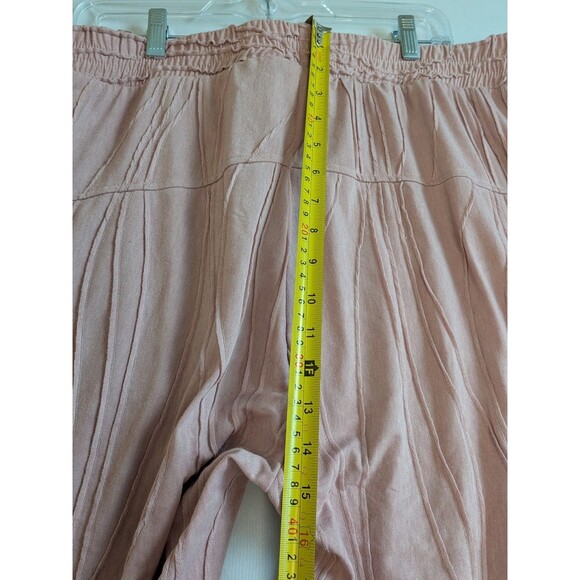 Coco + Carmen Womens Lounge Pants XXL Wide Leg Cropped Pink Hippie Vibe Elastic - Picture 11 of 14